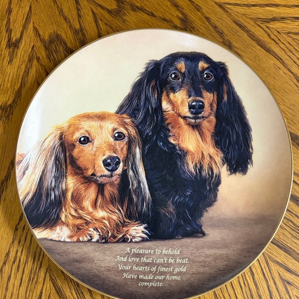 Danbury Mint Limited Edition Cherished Dachshunds Decorative Plate